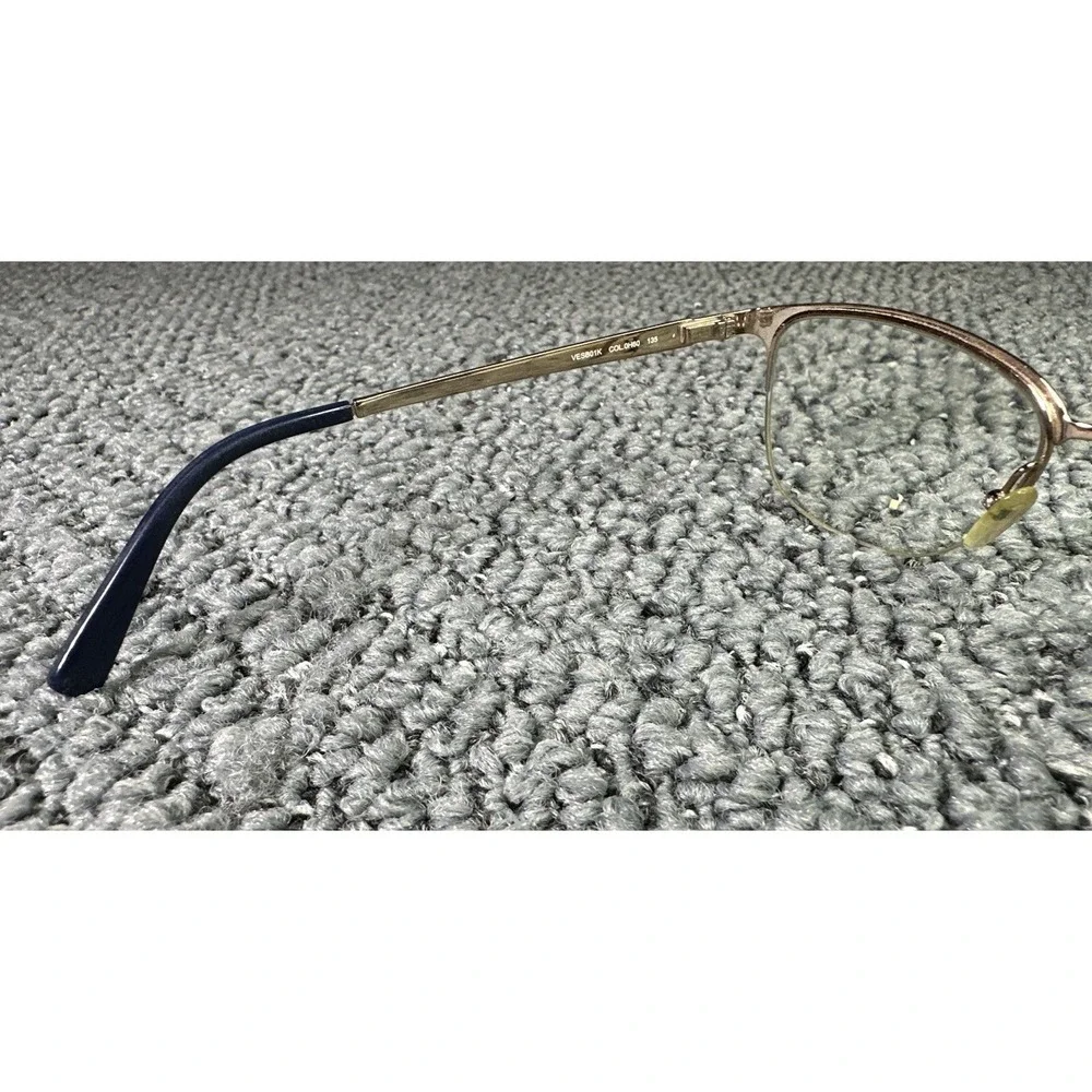 Escada Eyeglasses FRAME ONLY VESB01K 0H60 Blue/Gold 52-18-135‎ Metal